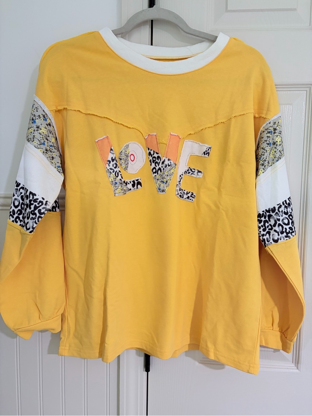 Yellow "LOVE" Applique Sweatshirt